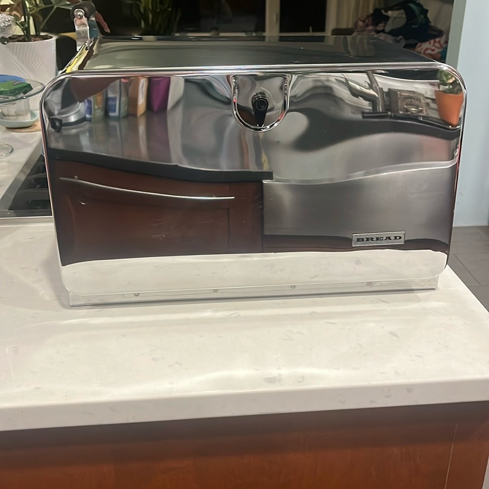 1950’s chrome Pantry Queen breadbox